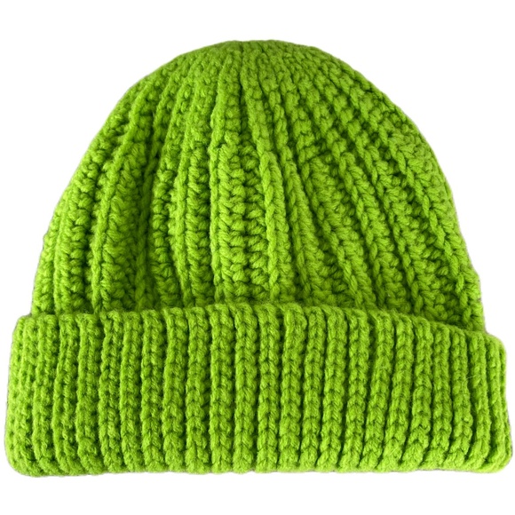 New Handmade Adult/Teen Lime Green Crochet Hat - Picture 1 of 12